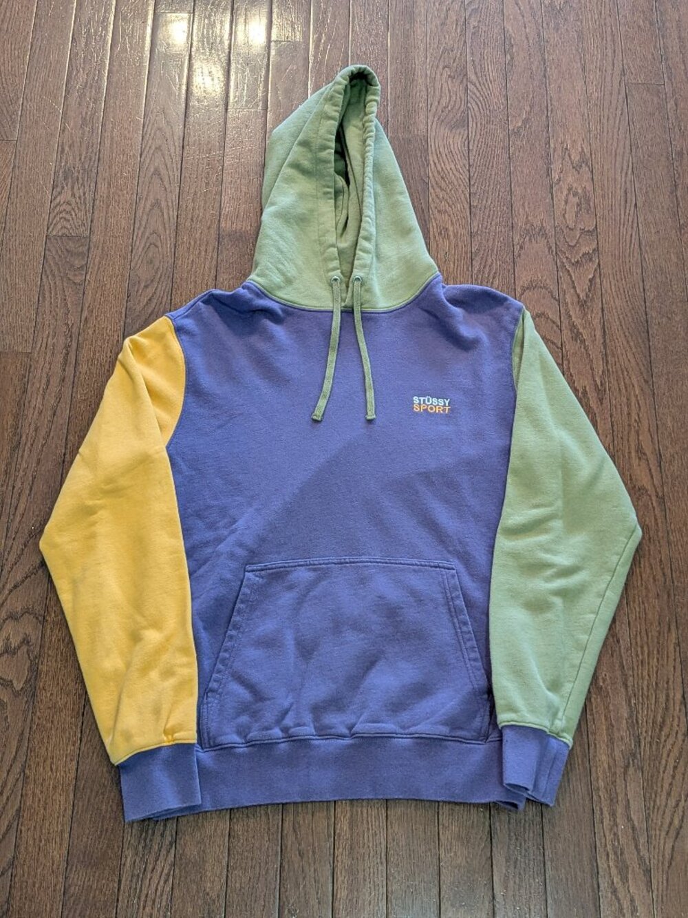Stussy Sport Color Block Pullover Hoodie - Size S
